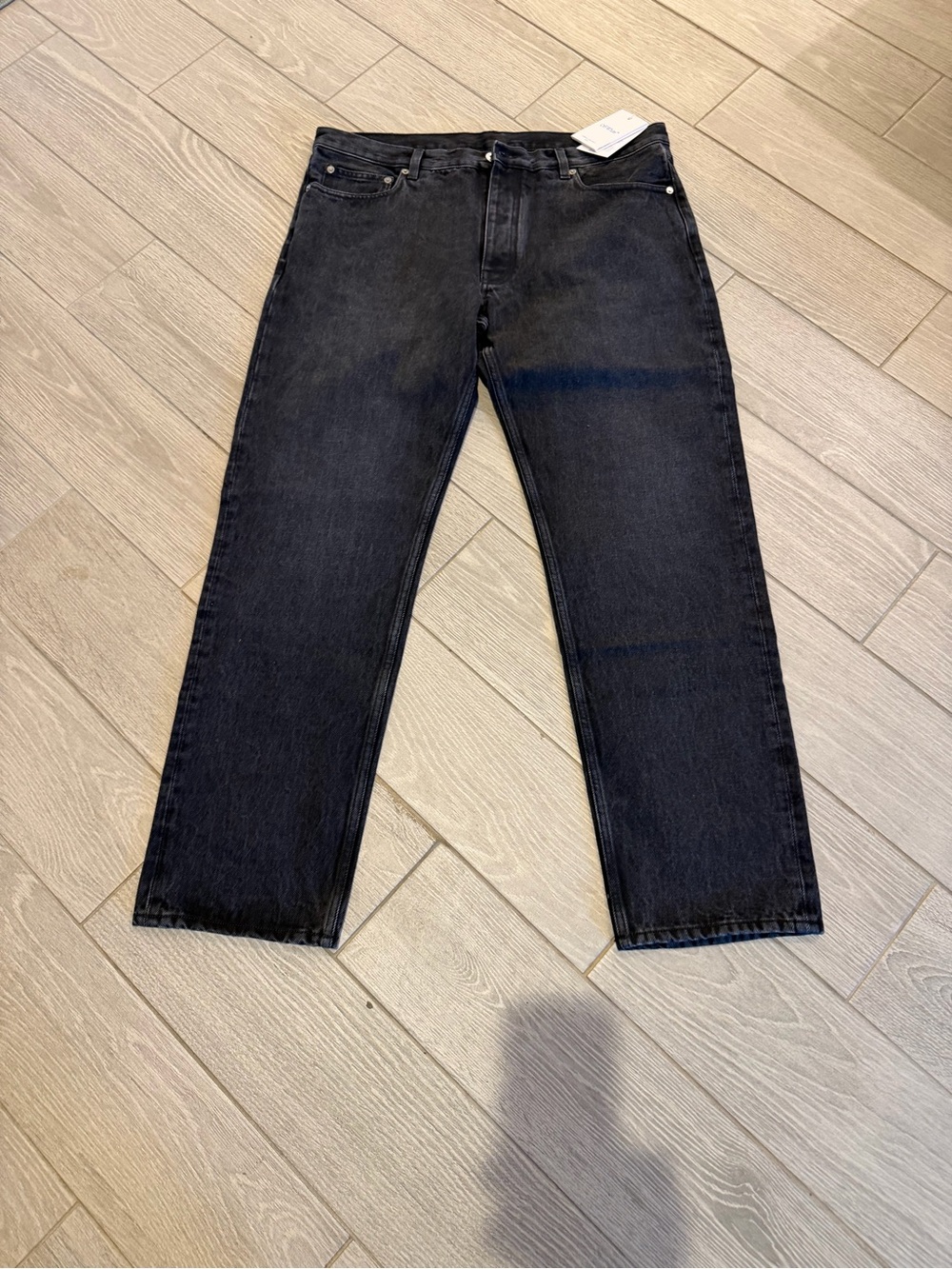 Off-White Men's Dark Black Straight Jeans